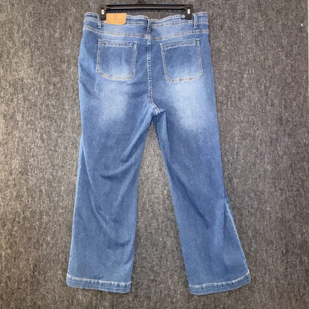 Our Republic For All‎ Womens 22W Mid Rise Trouser Jeans Wide Leg Blue Denim NWT